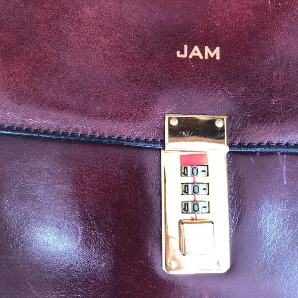 Vintage/Crafted in USA Yamani Genuine Leather Men's Purse/Briefcase Burgundy
